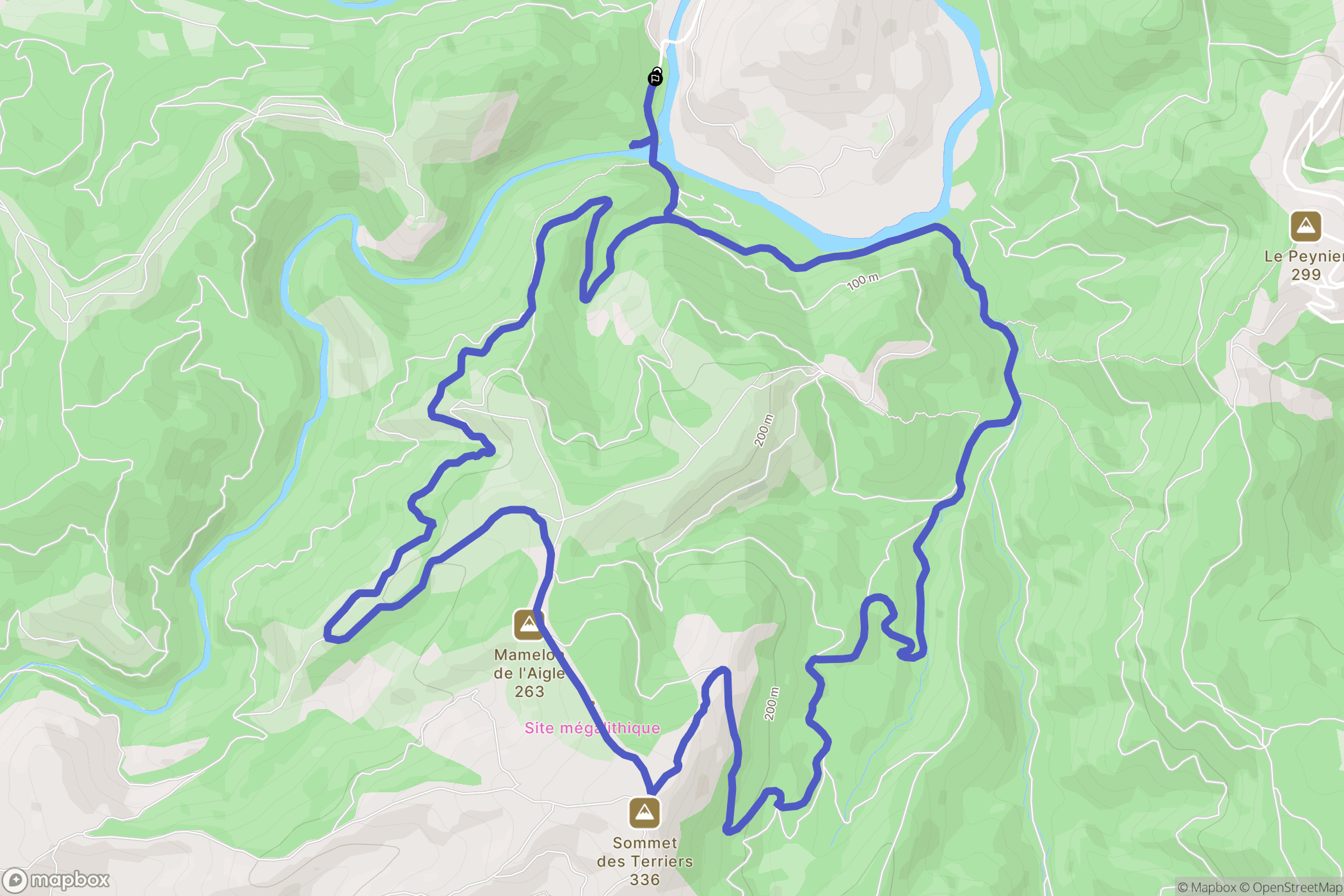 Vidauban : carte du parcours de randonnée - France
