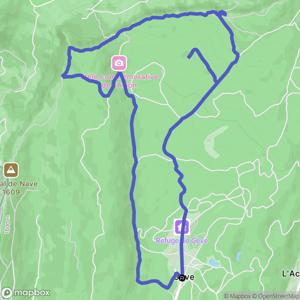 Autrans : carte du parcours de randonnée - France