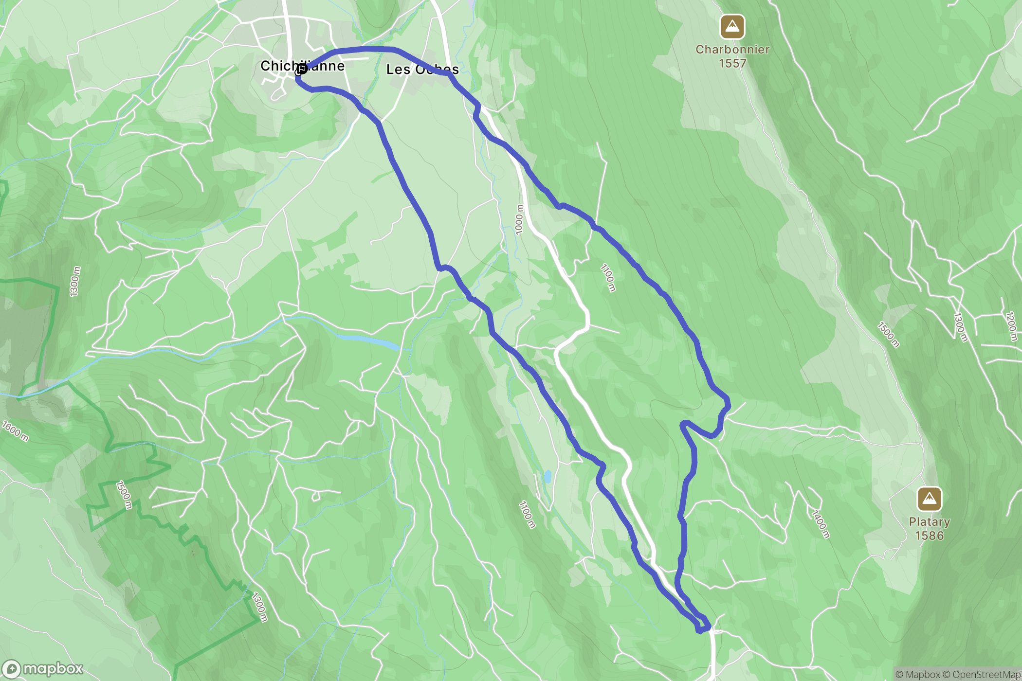 Chichilianne : carte du parcours de randonnée - France
