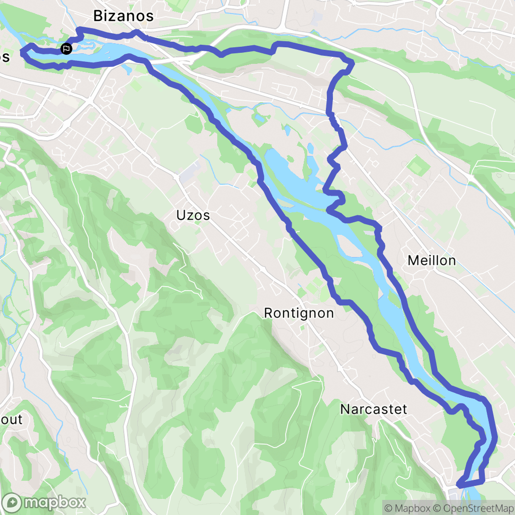 Mazères-Lezons : carte du parcours de randonnée - France
