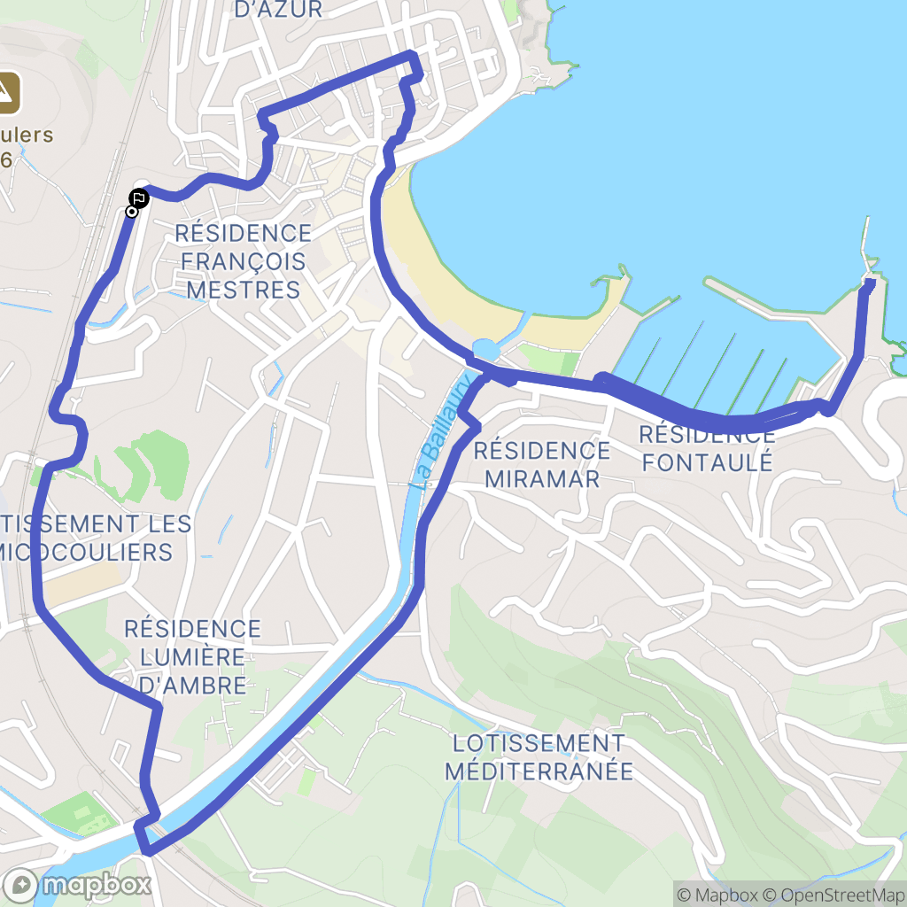 Banyuls-sur-mer : carte du parcours de randonnée - France