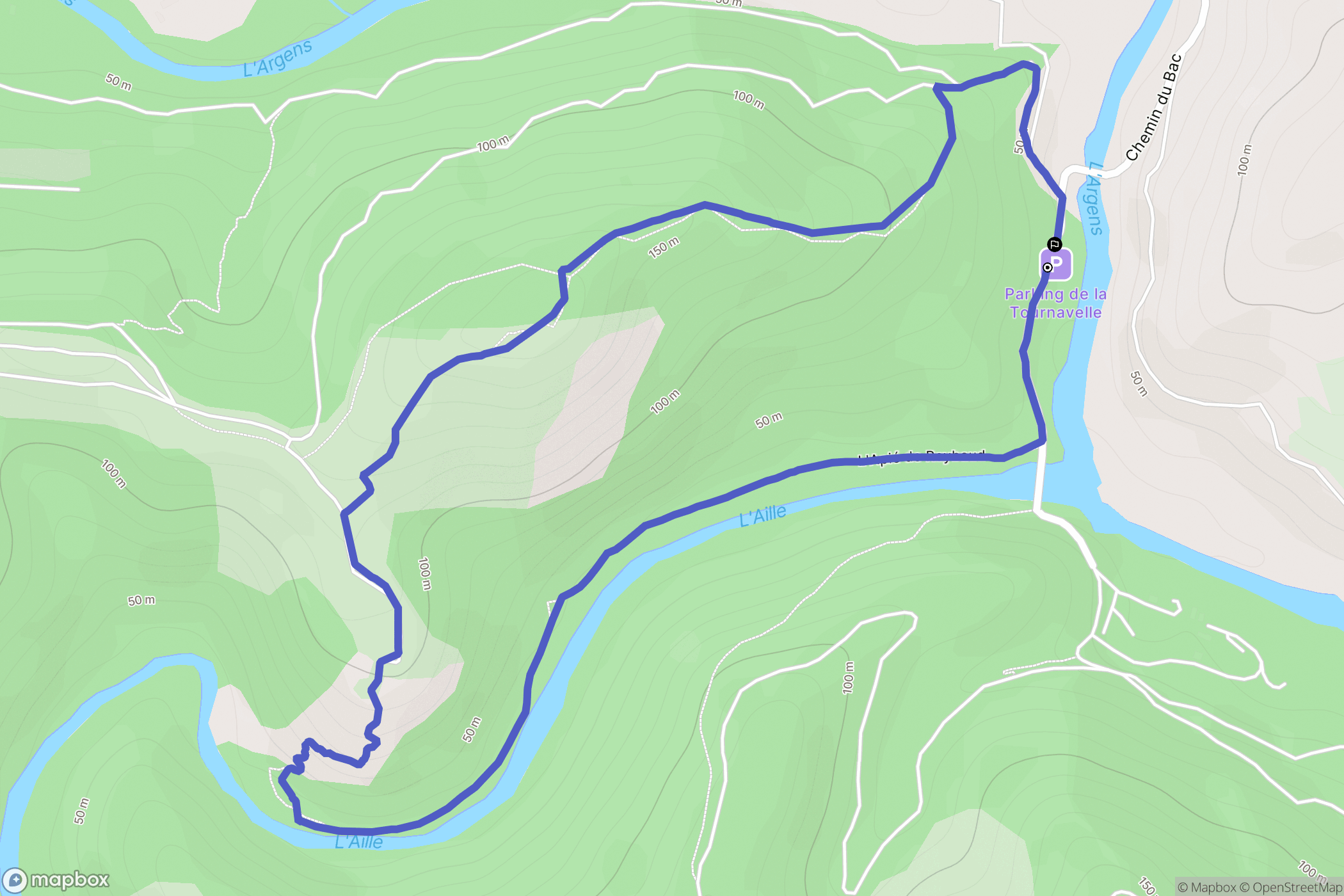 Les Arcs : carte du parcours de randonnée - France