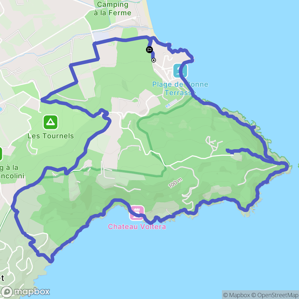Ramatuelle : carte du parcours de randonnée - France
