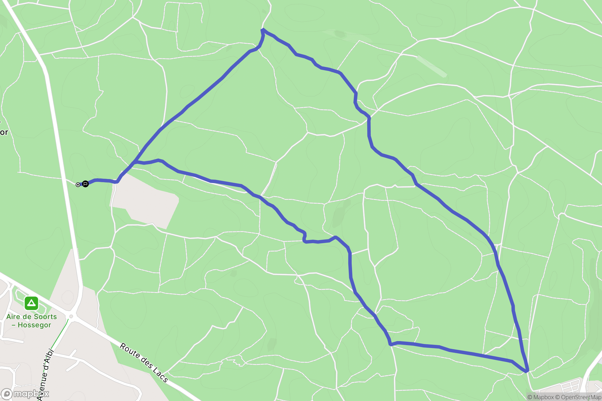 Soorts-Hossegor : carte du parcours de randonnée - France