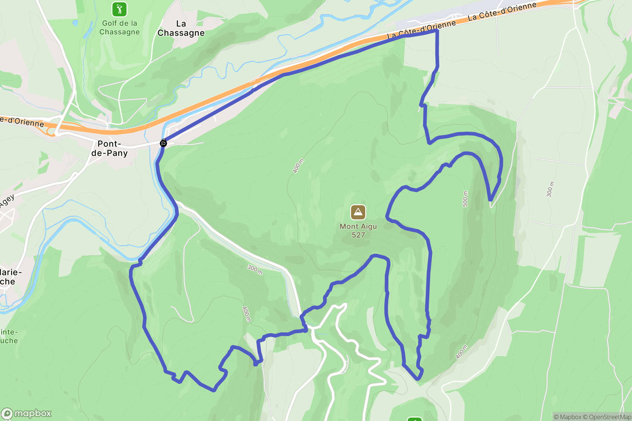 Sainte-Marie-sur-Ouche : carte du parcours de randonnée - France