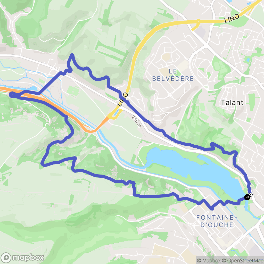 Dijon : carte du parcours de randonnée - France