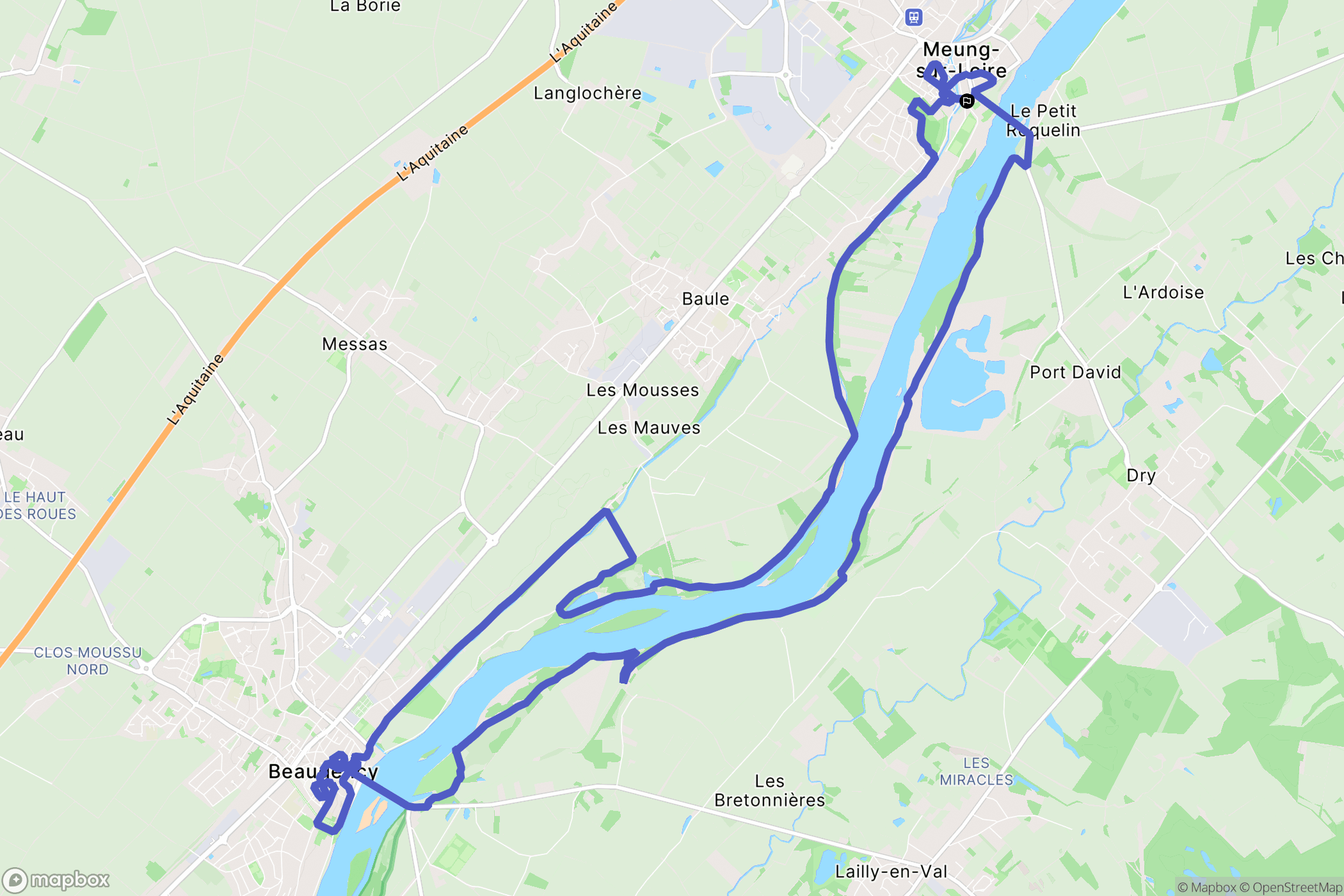 Meung-sur-Loire : carte du parcours de randonnée - France