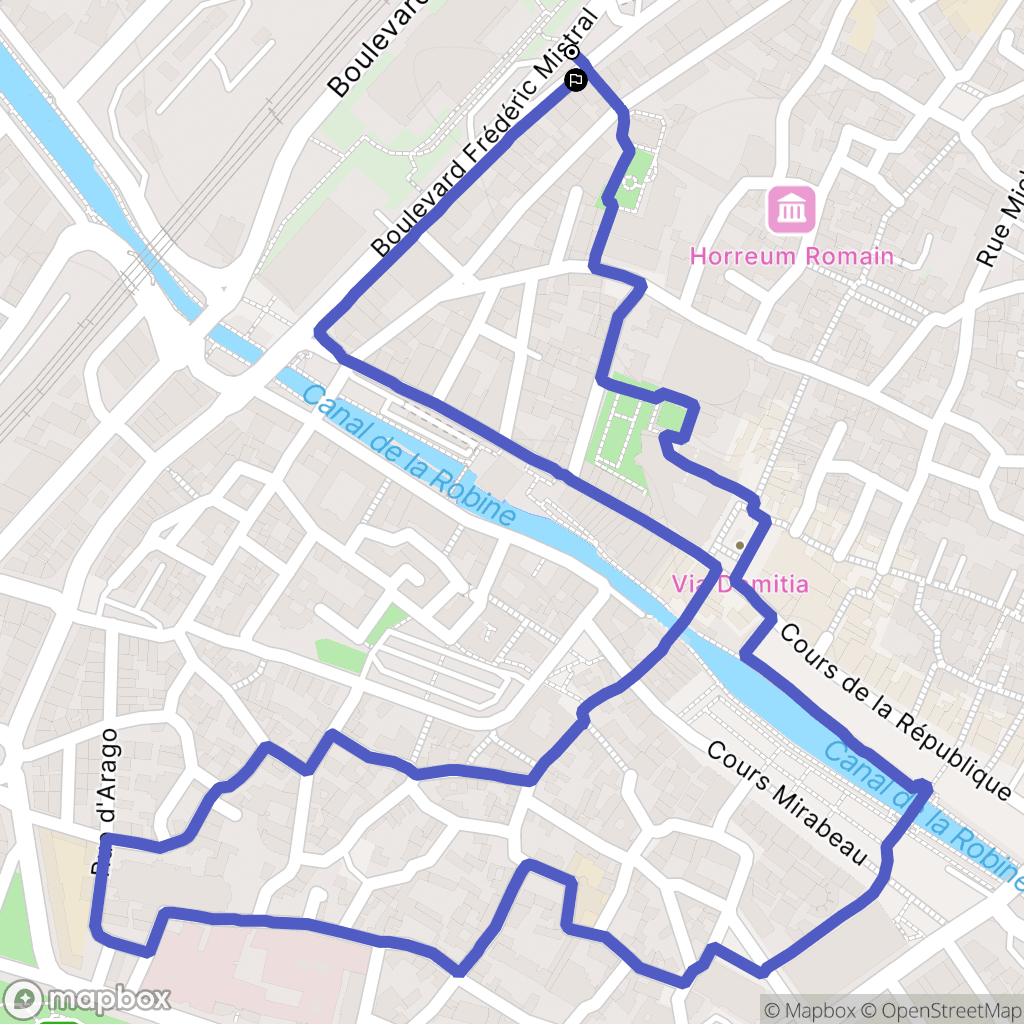 Narbonne : carte du parcours de randonnée - France