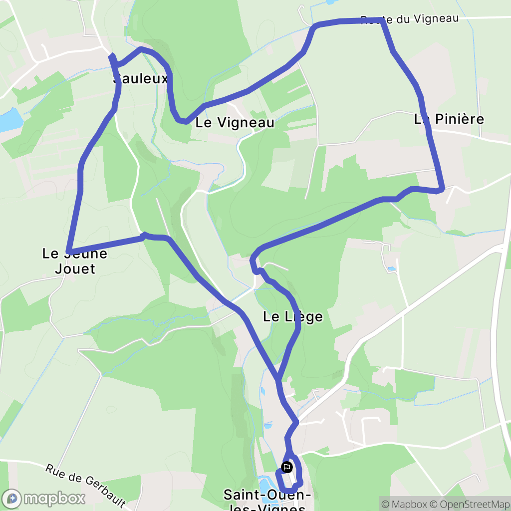 Saint-Ouen-les-Vignes : carte du parcours de randonnée - France