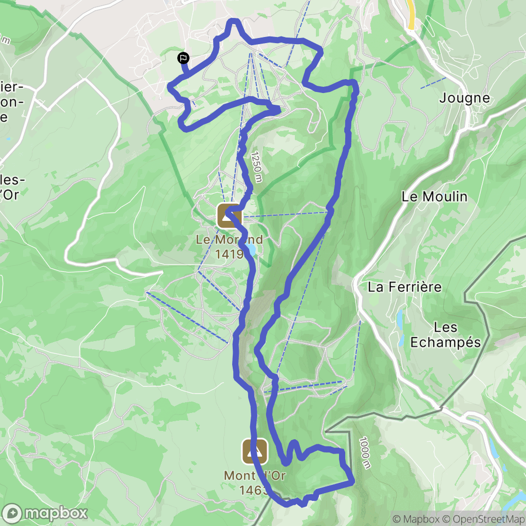 Metabief : carte du parcours de randonnée - France