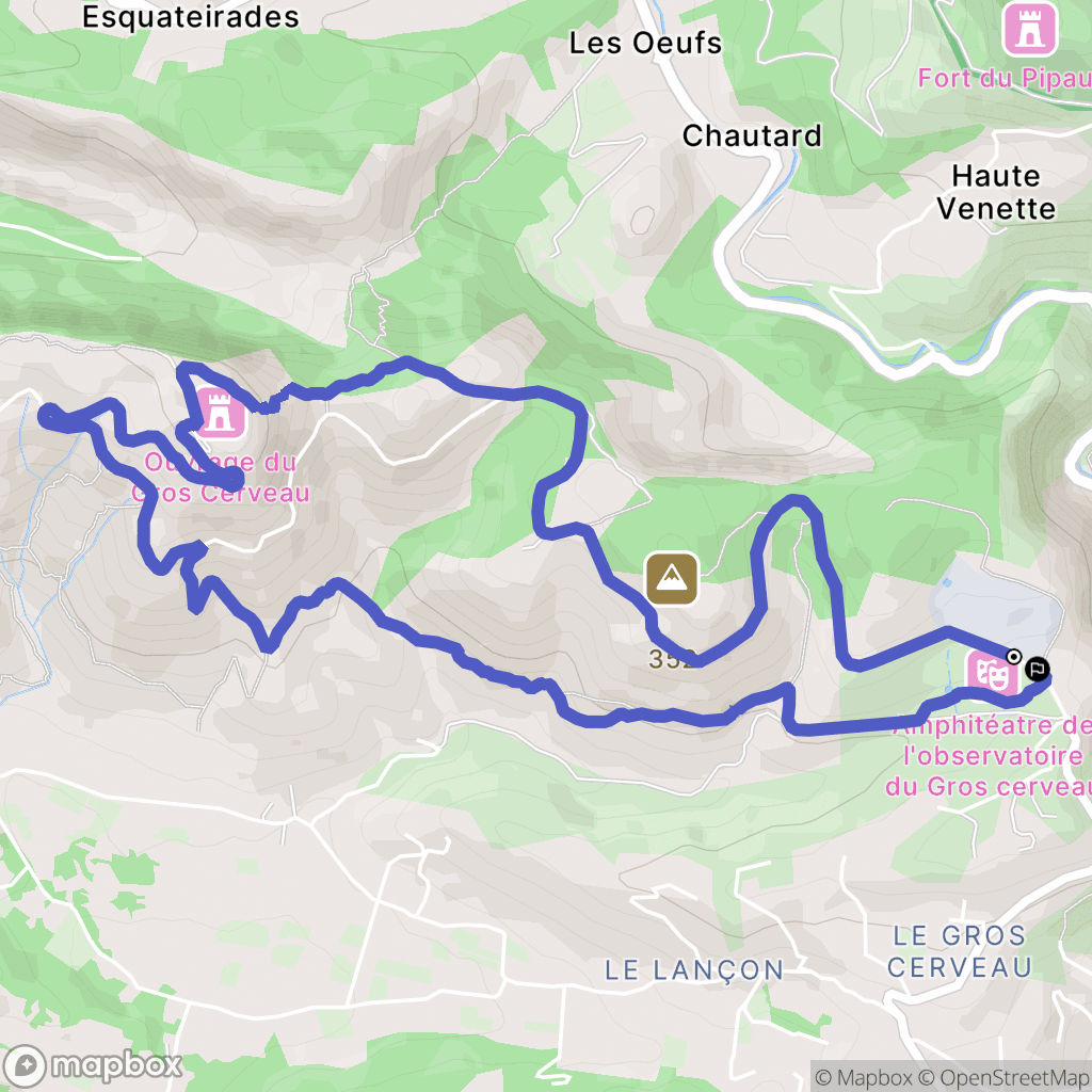 Ollioules : carte du parcours de randonnée - France