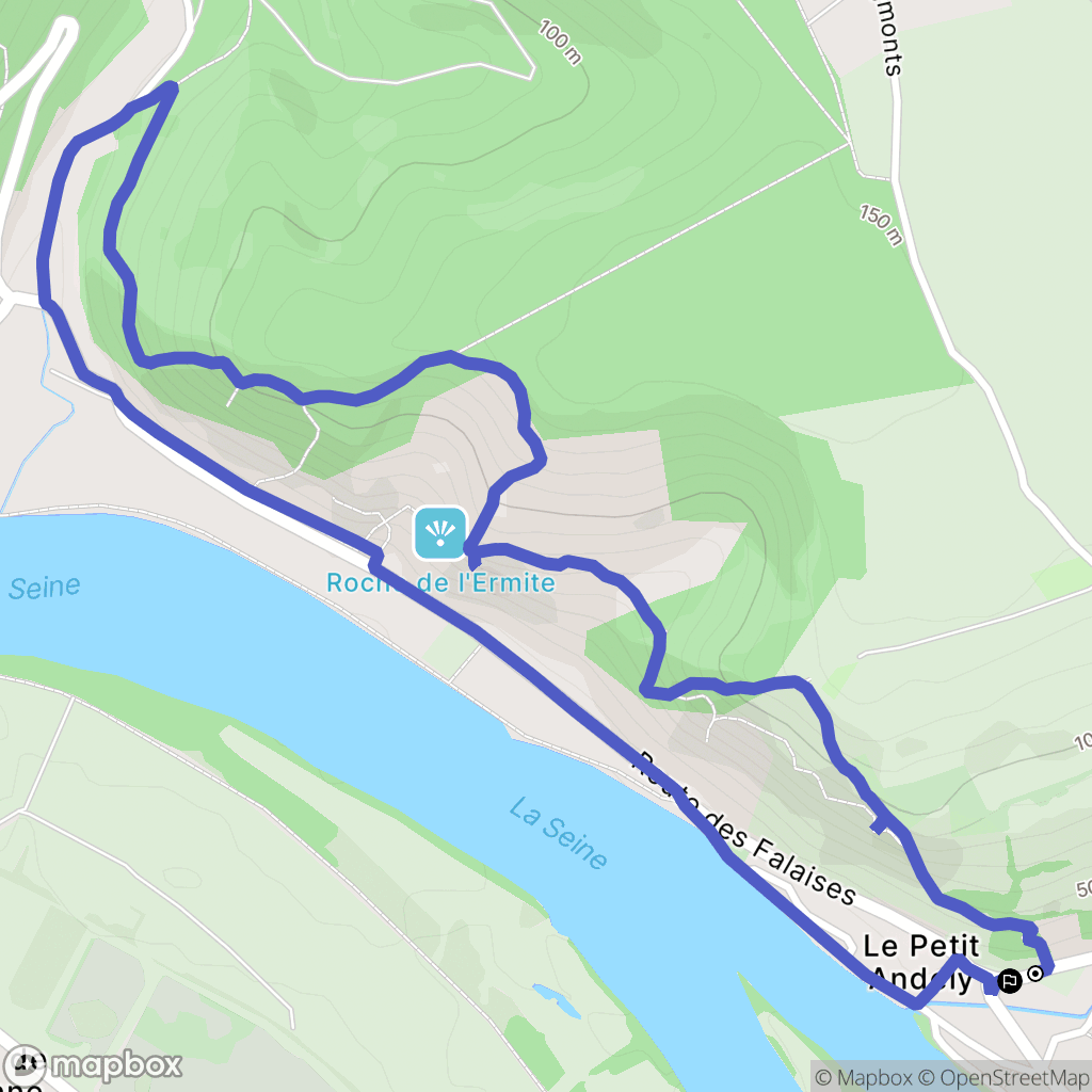 Les Andelys : carte du parcours de randonnée - France