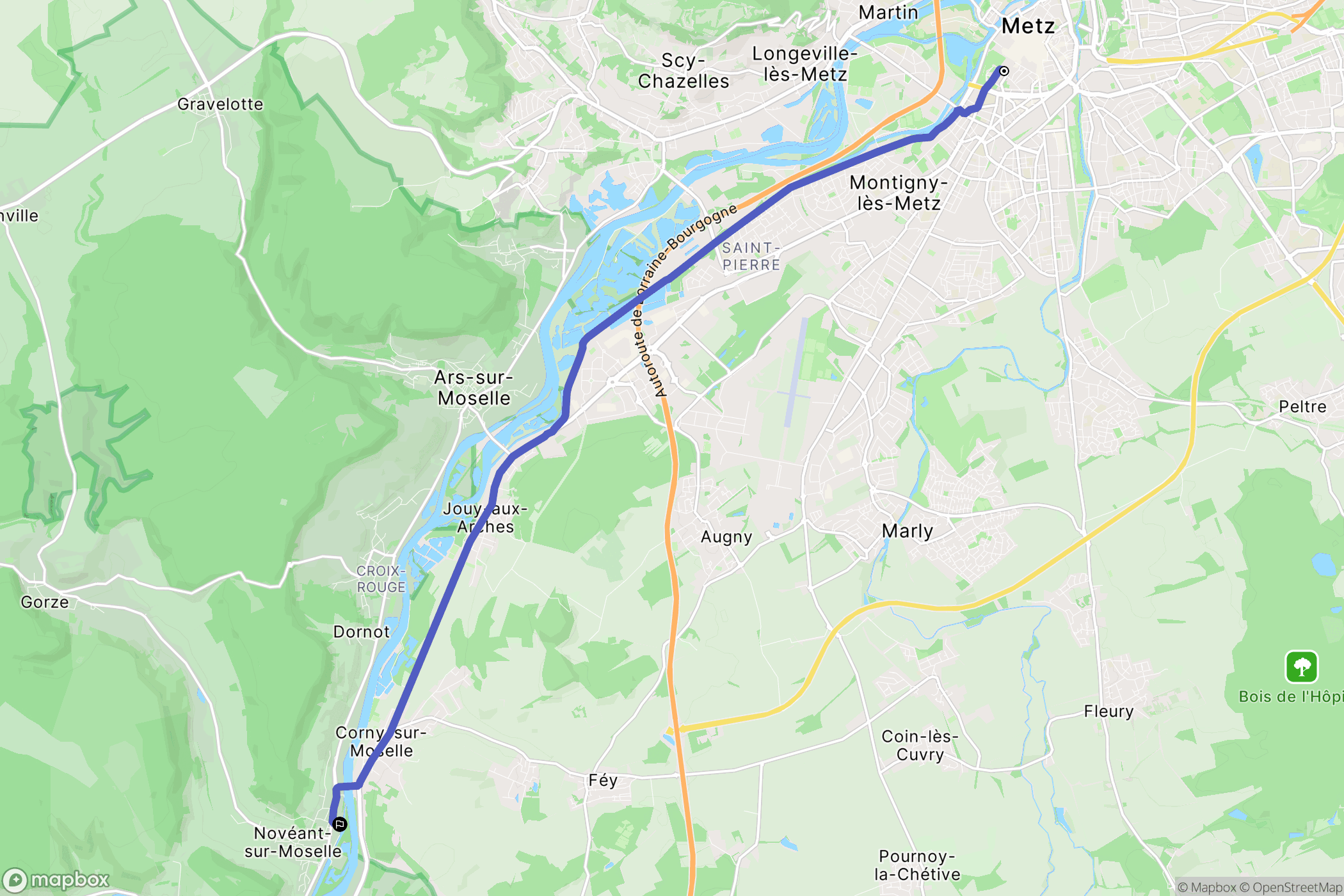 Place de la République : carte du parcours de randonnée - France