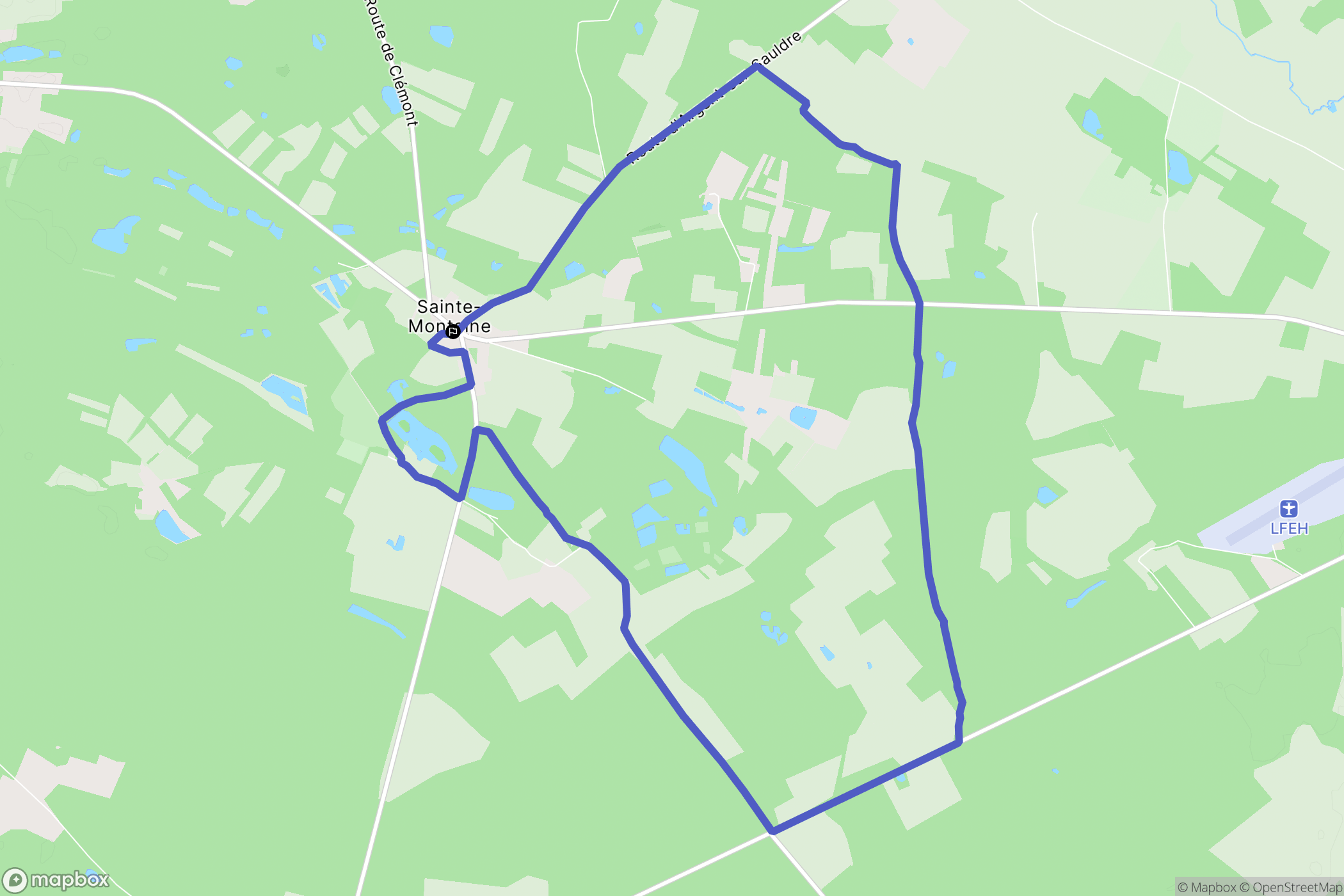 Sainte-Montaine : carte du parcours de randonnée - France