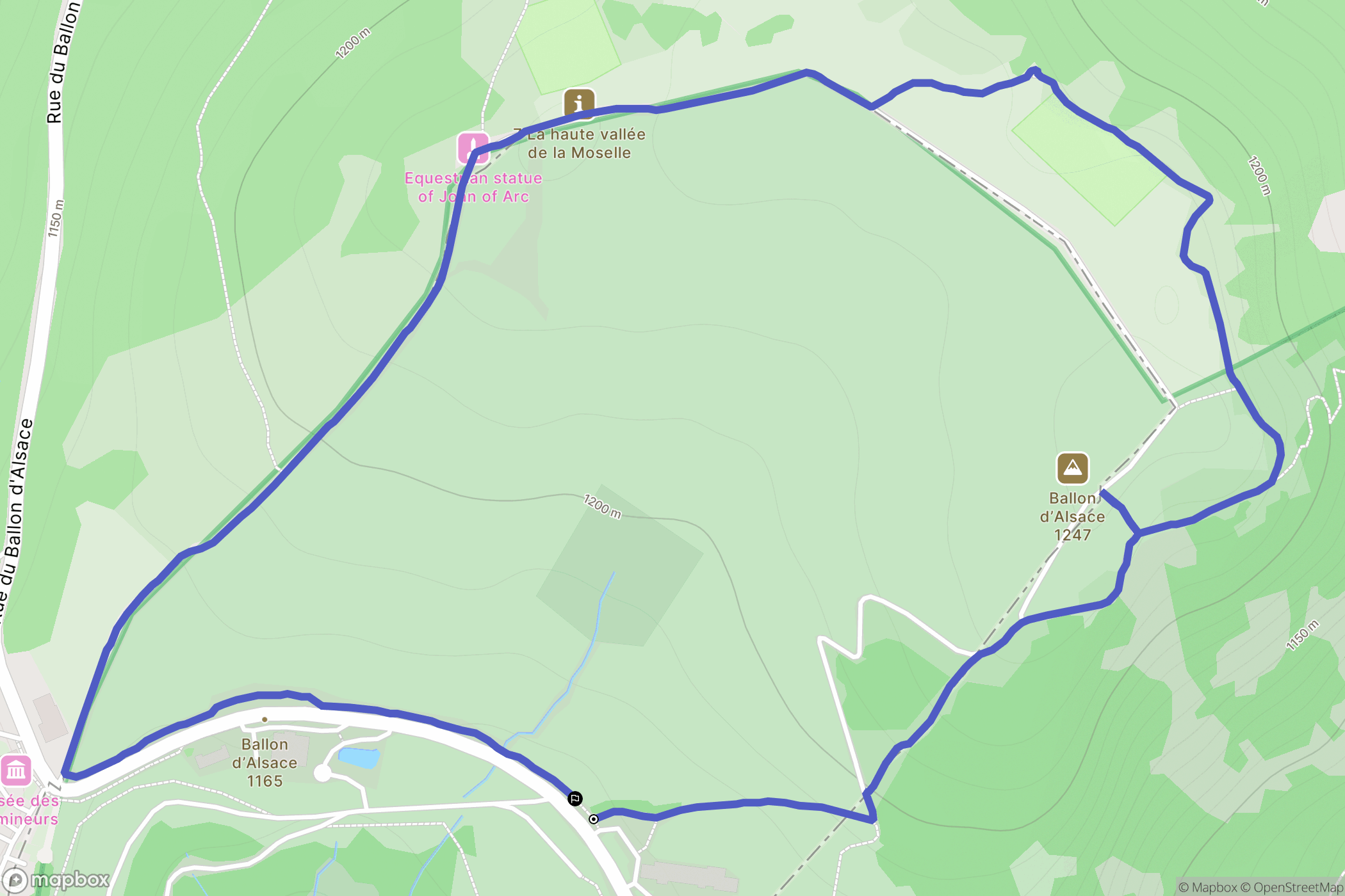 Saint-Maurice-sur-Moselle : carte du parcours de randonnée - France