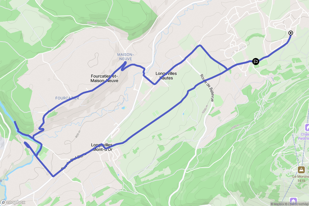 Métabief : carte du parcours de randonnée - France