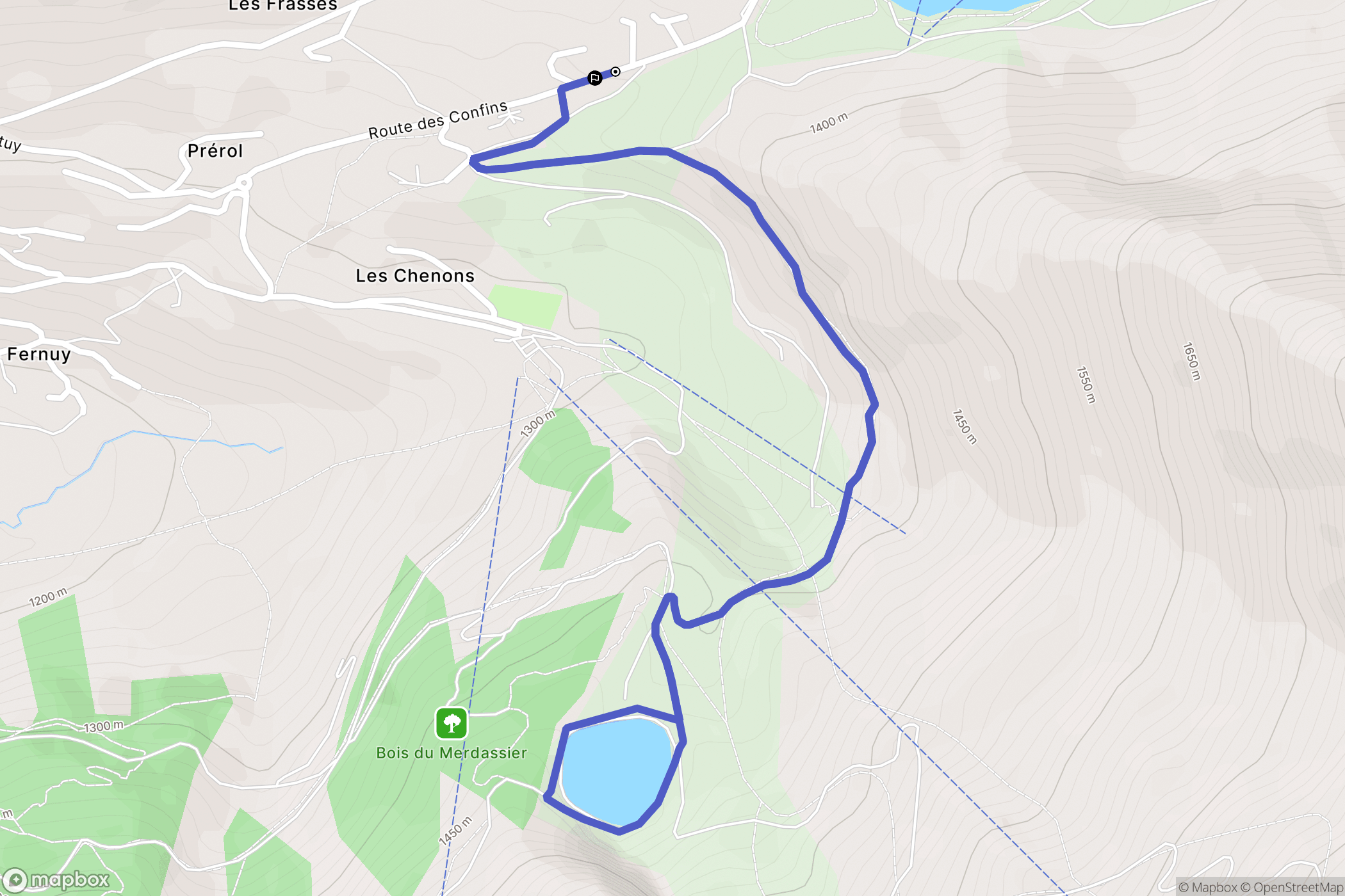 La-Clusaz : carte du parcours de randonnée - France
