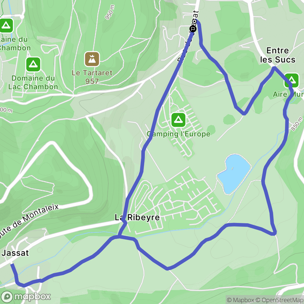 Murol : carte du parcours de randonnée - France