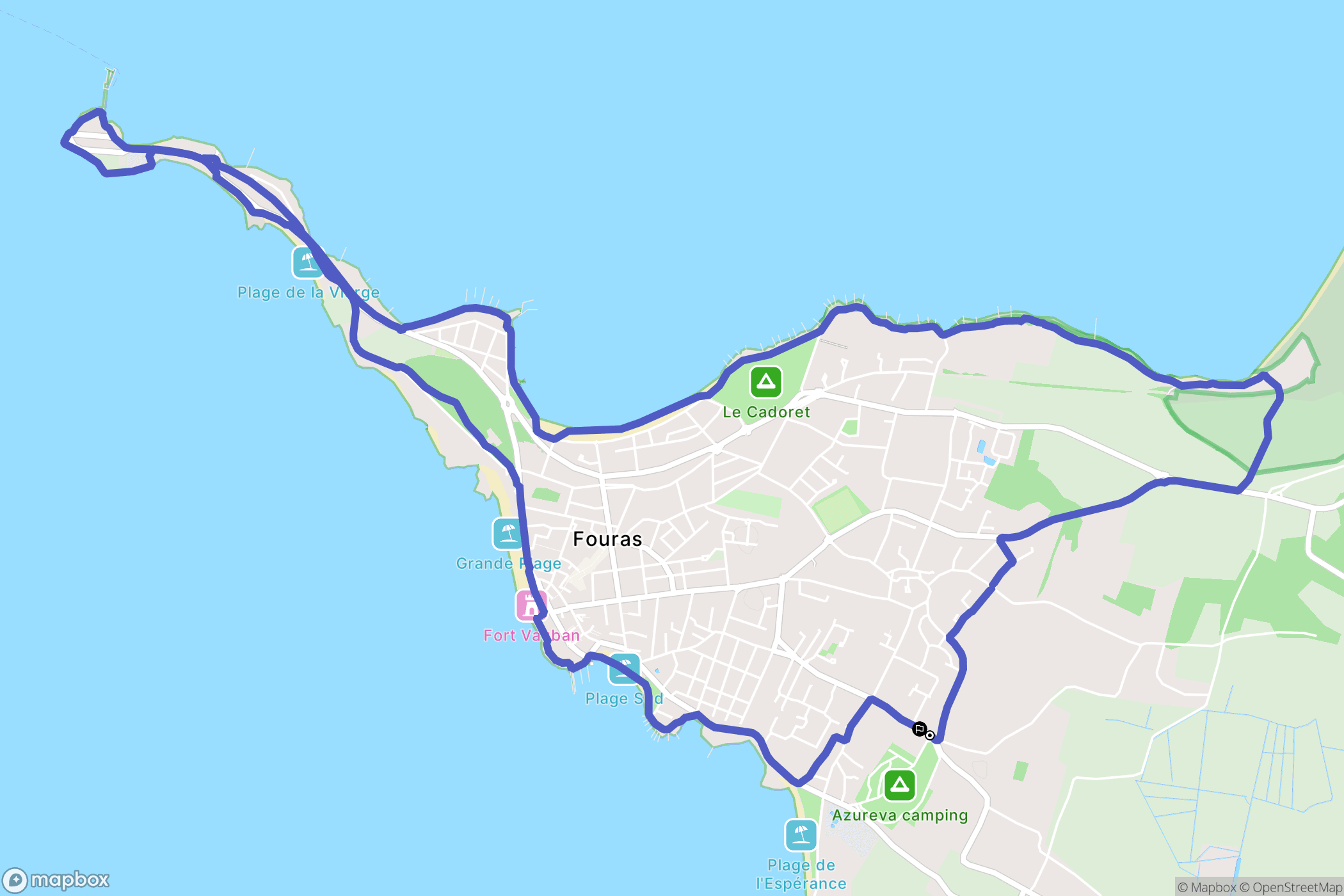 Fouras : carte du parcours de randonnée - France