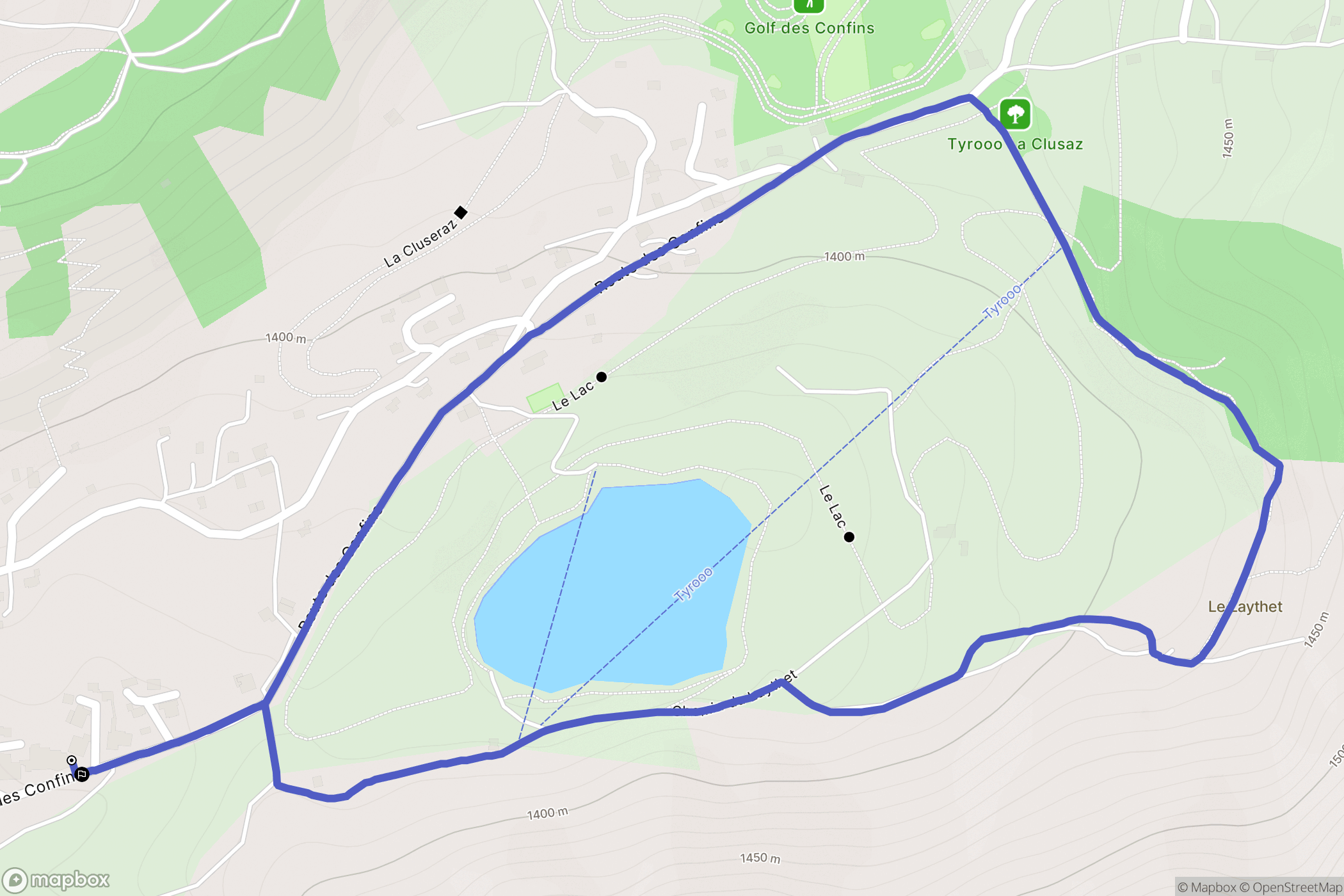La Clusaz : carte du parcours de randonnée - France