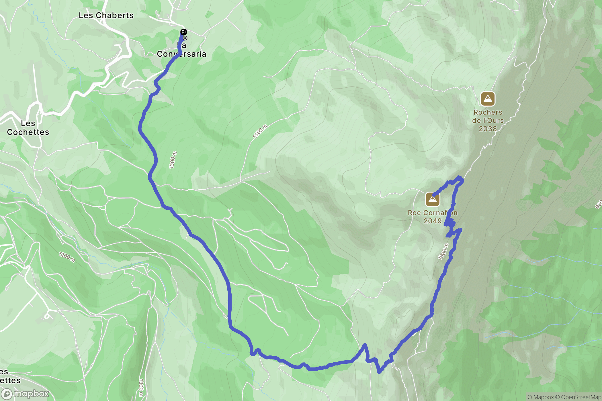 Villard de Lans : carte du parcours de randonnée - France
