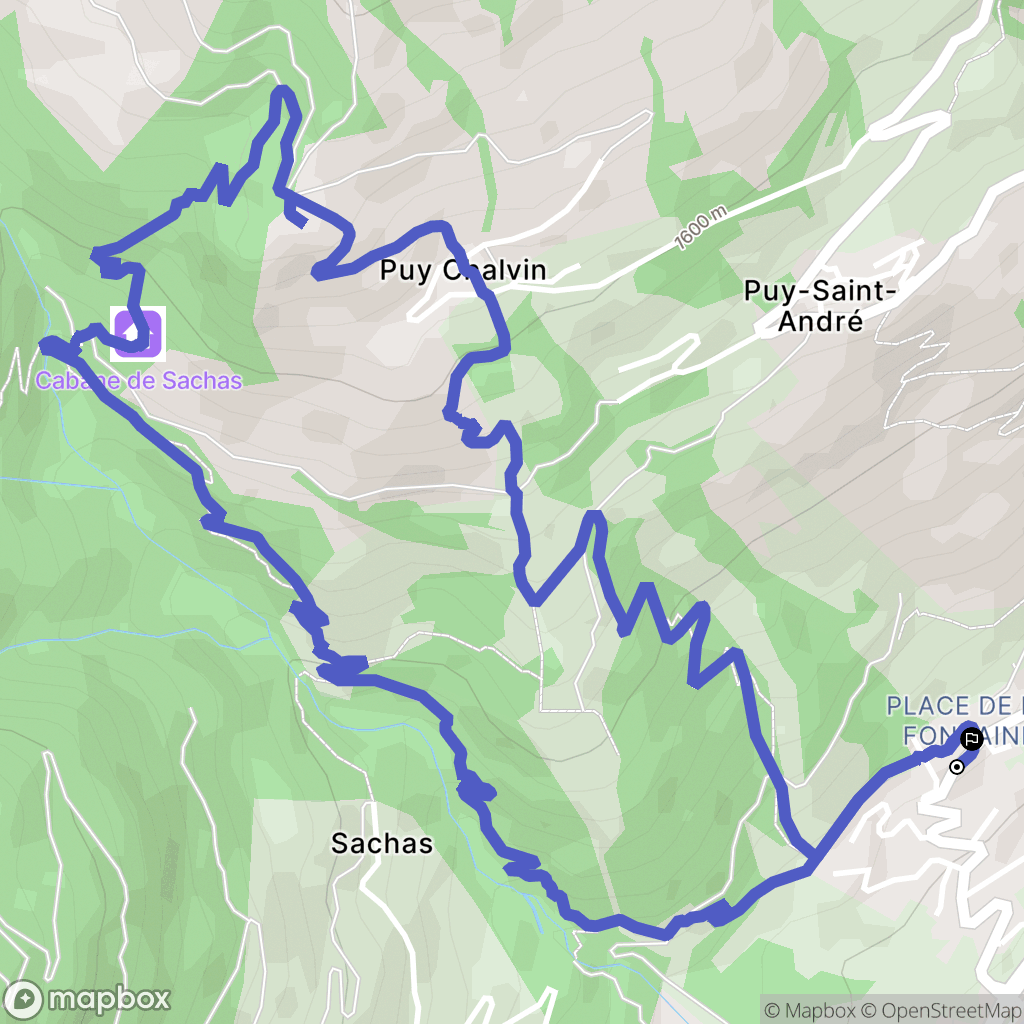 Puy-Saint-André : carte du parcours de randonnée - France
