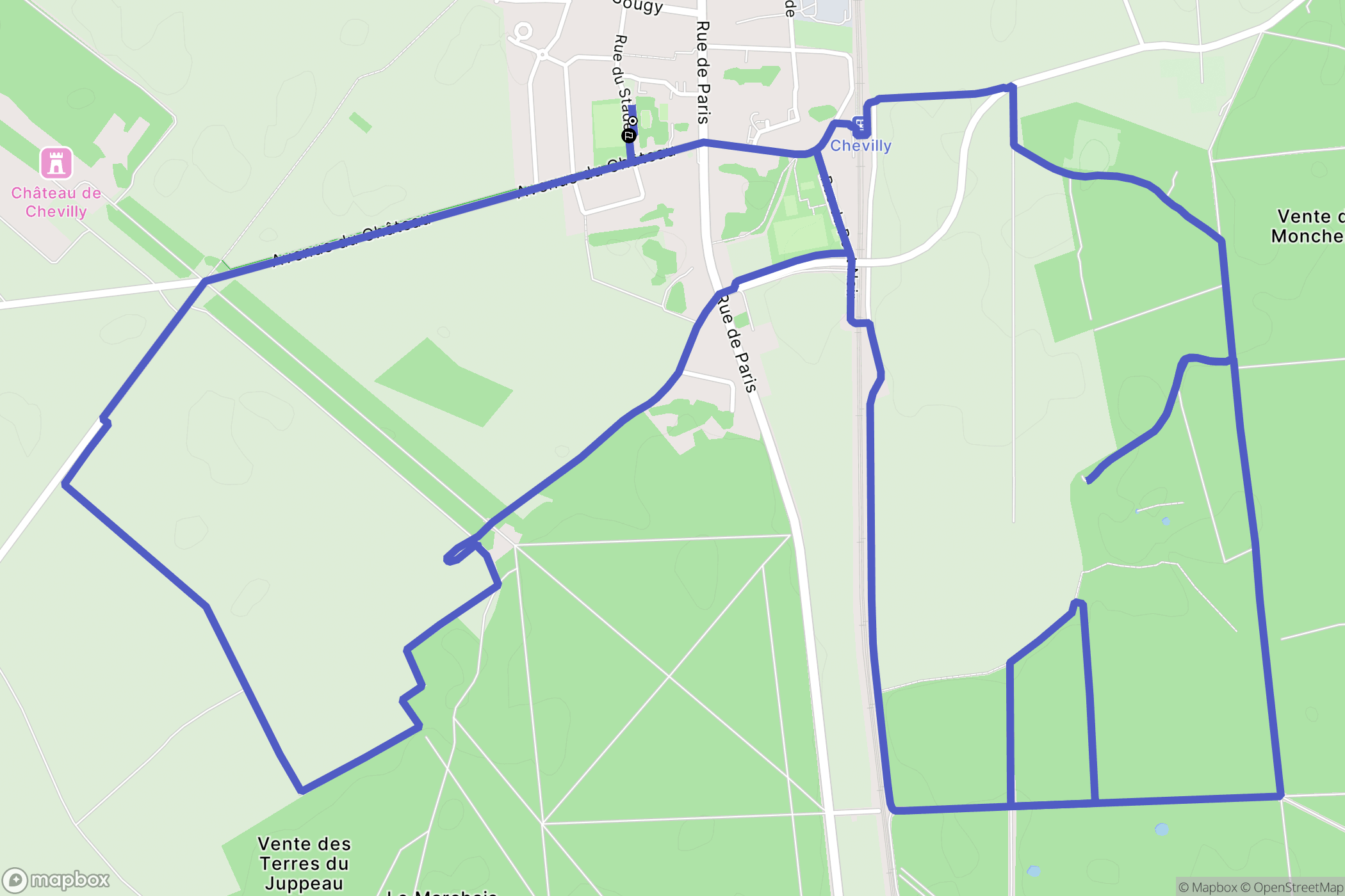 Chevilly : carte du parcours de randonnée - France