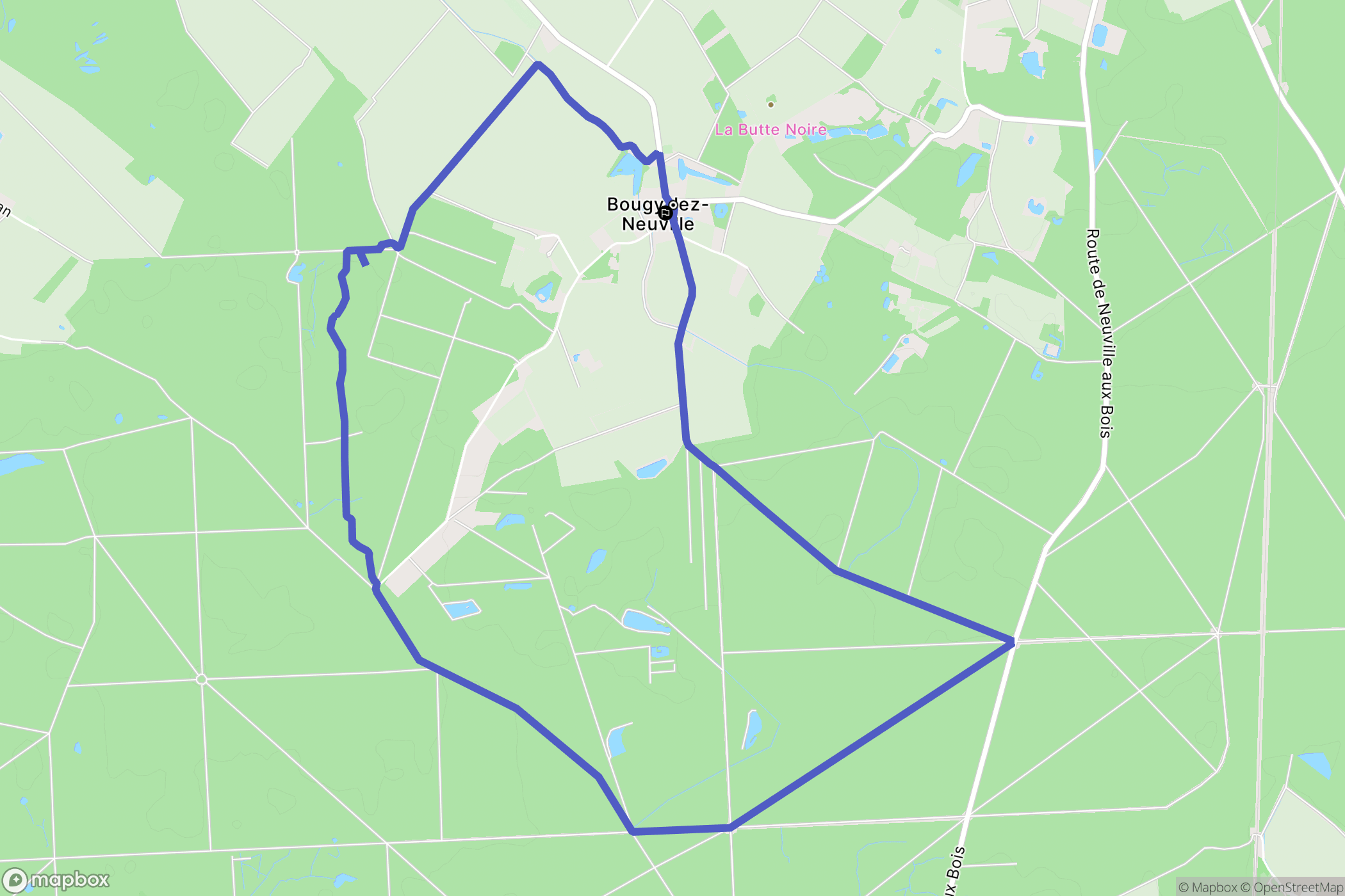 Bougy-lez-Neuville : carte du parcours de randonnée - France