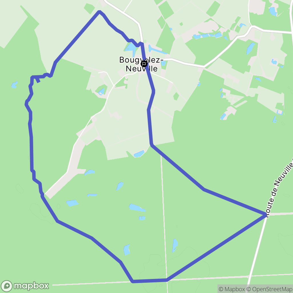 Bougy-lez-Neuville : carte du parcours de randonnée - France