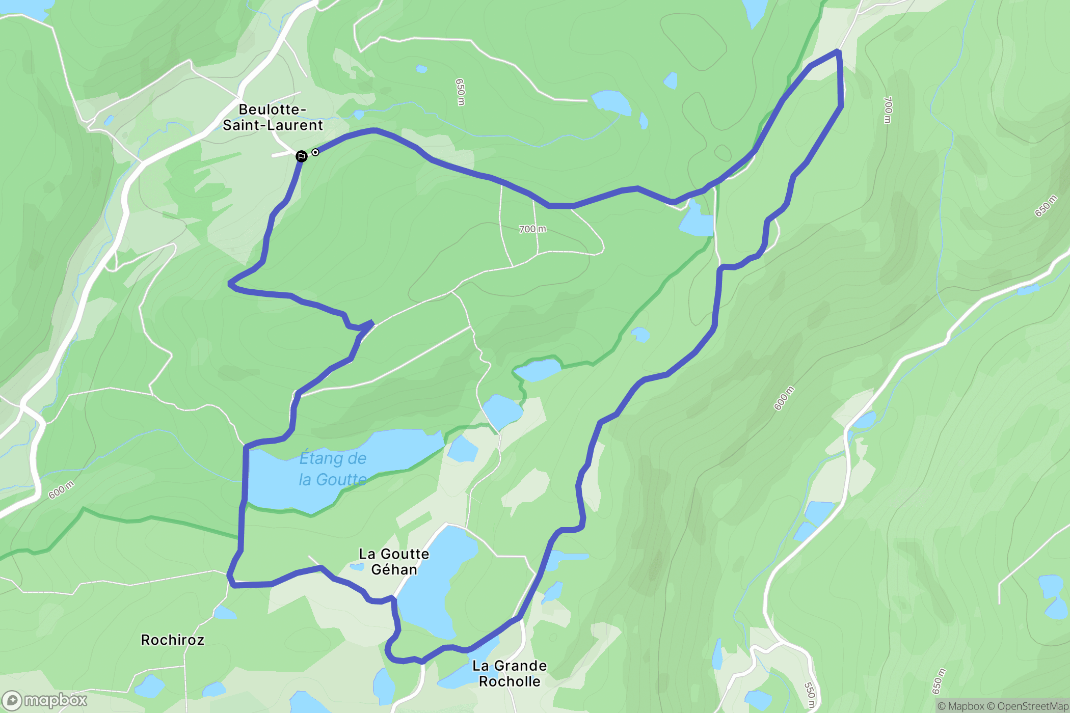 Beulotte-Saint-Laurent : carte du parcours de randonnée - France