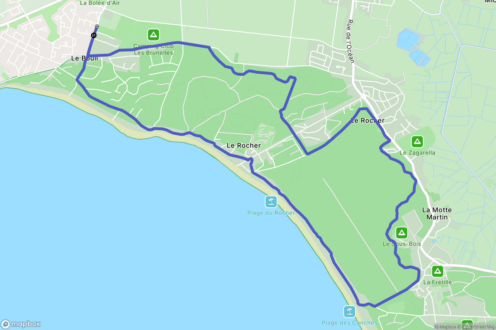Longeville-sur-mer : carte du parcours de randonnée - France
