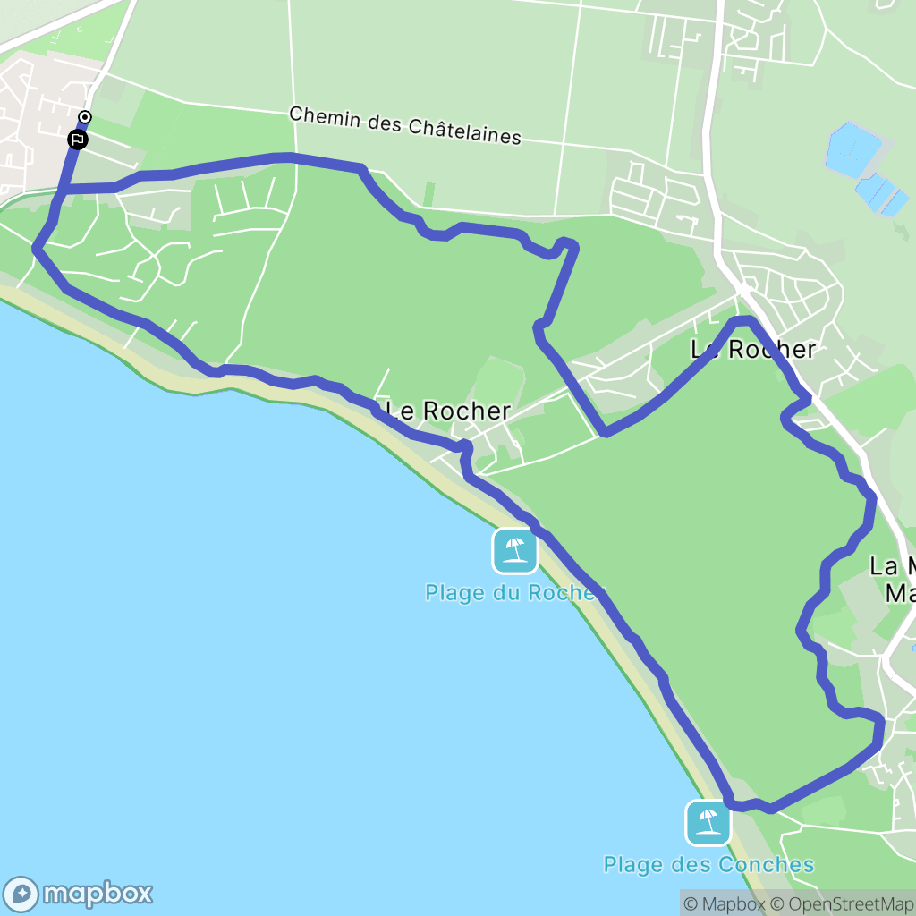 Longeville-sur-mer : carte du parcours de randonnée - France