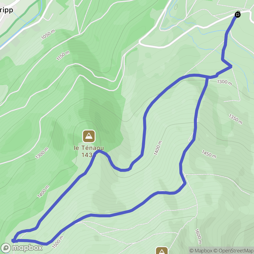 Campan : carte du parcours de randonnée - France