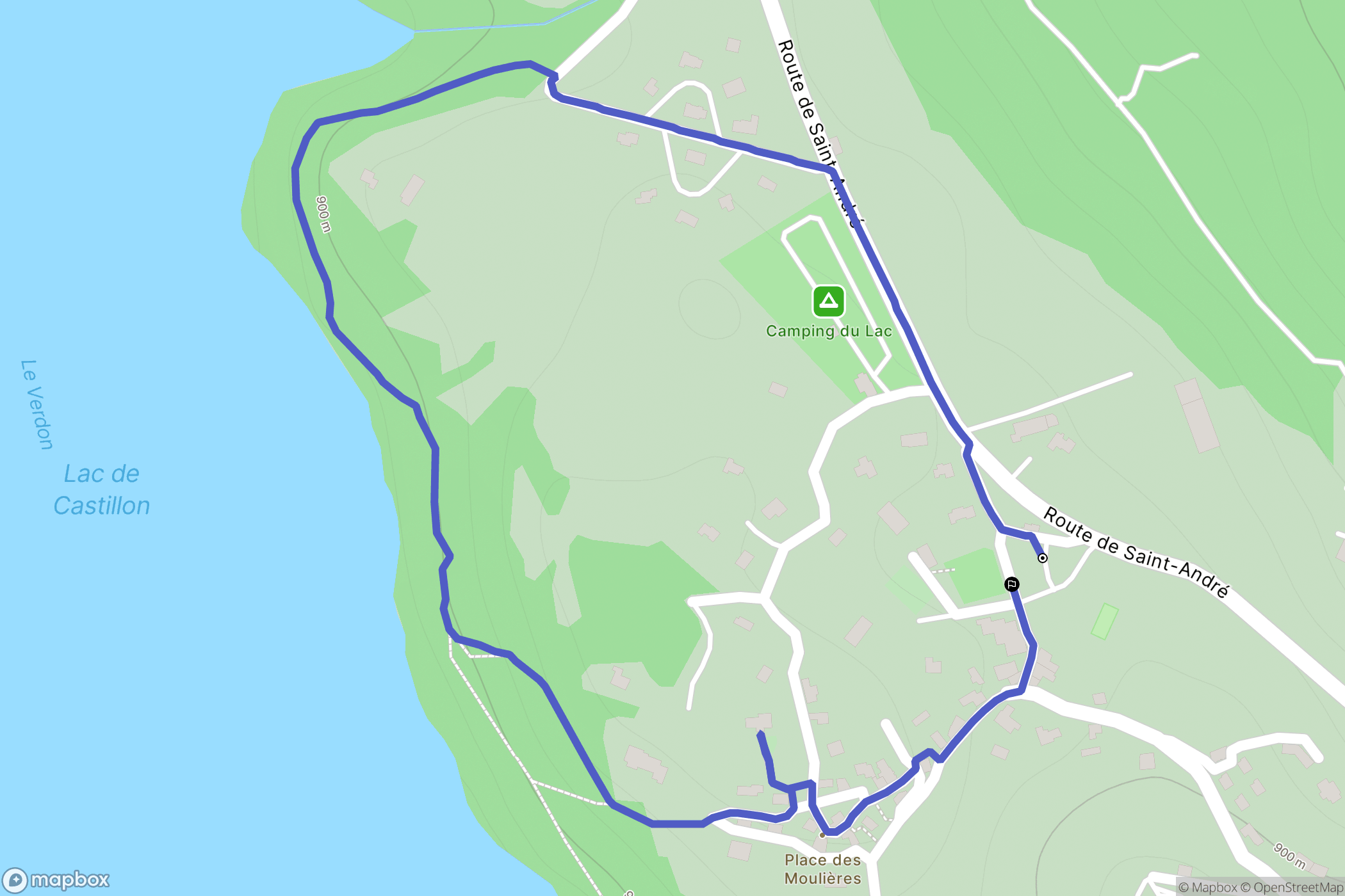 Saint-Julien-du-Verdon : carte du parcours de randonnée - France