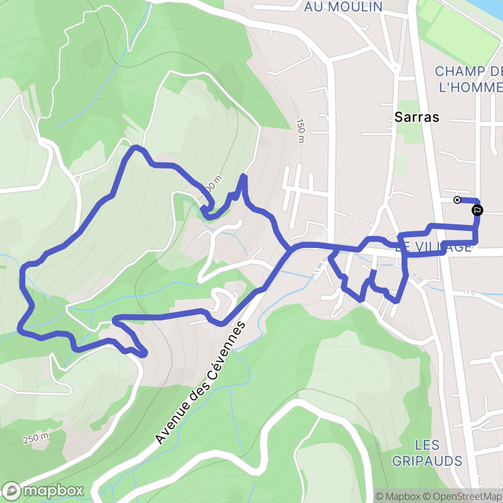 Sarras : carte du parcours de randonnée - France