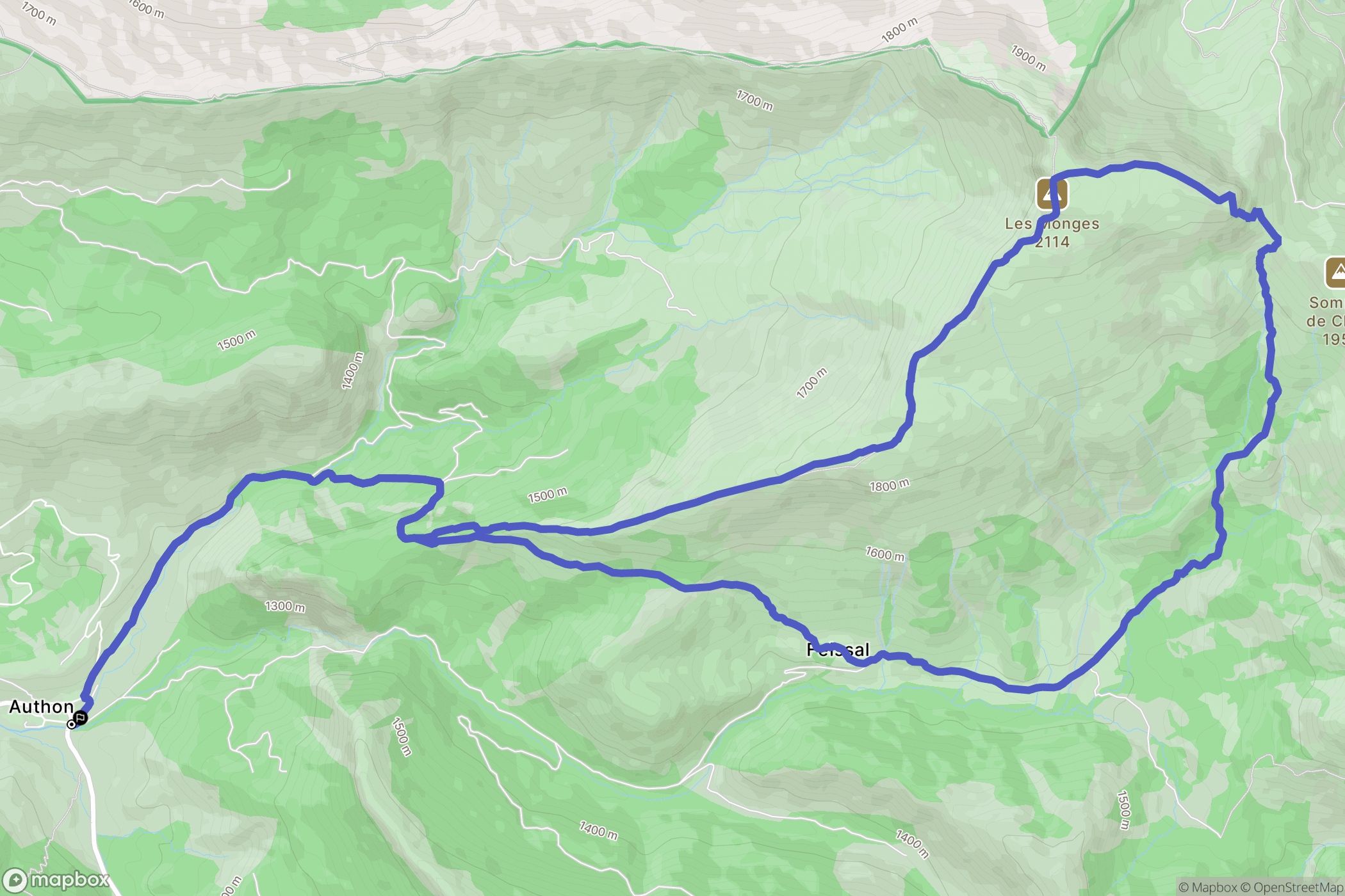 Authon : carte du parcours de randonnée - France
