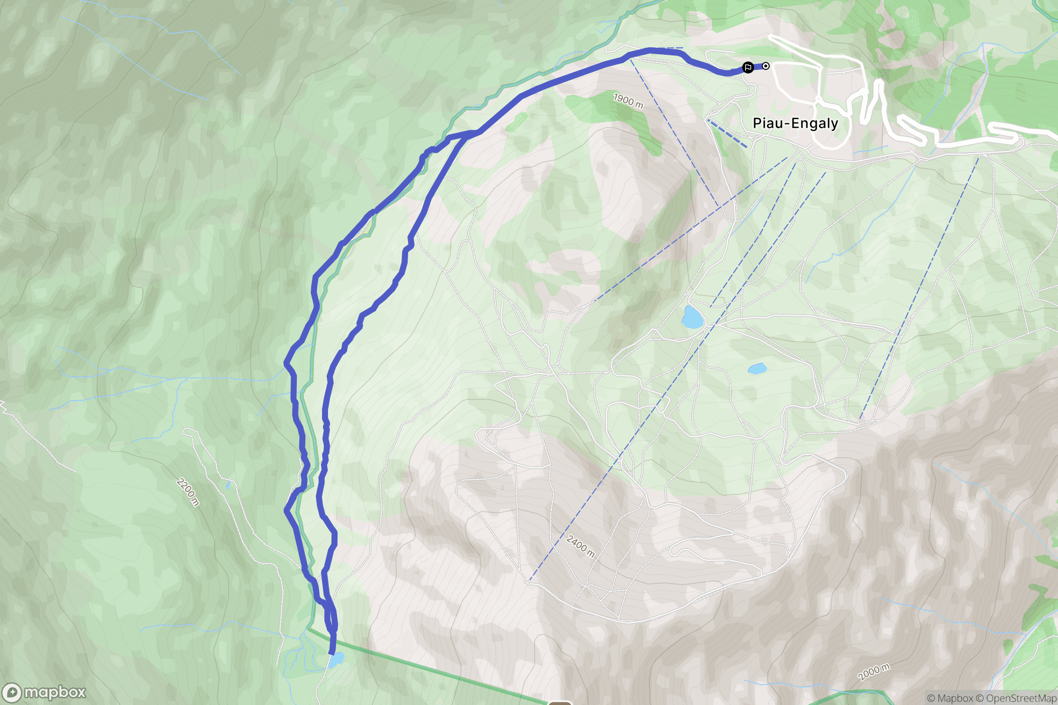 Aragnouet : carte du parcours de randonnée - France