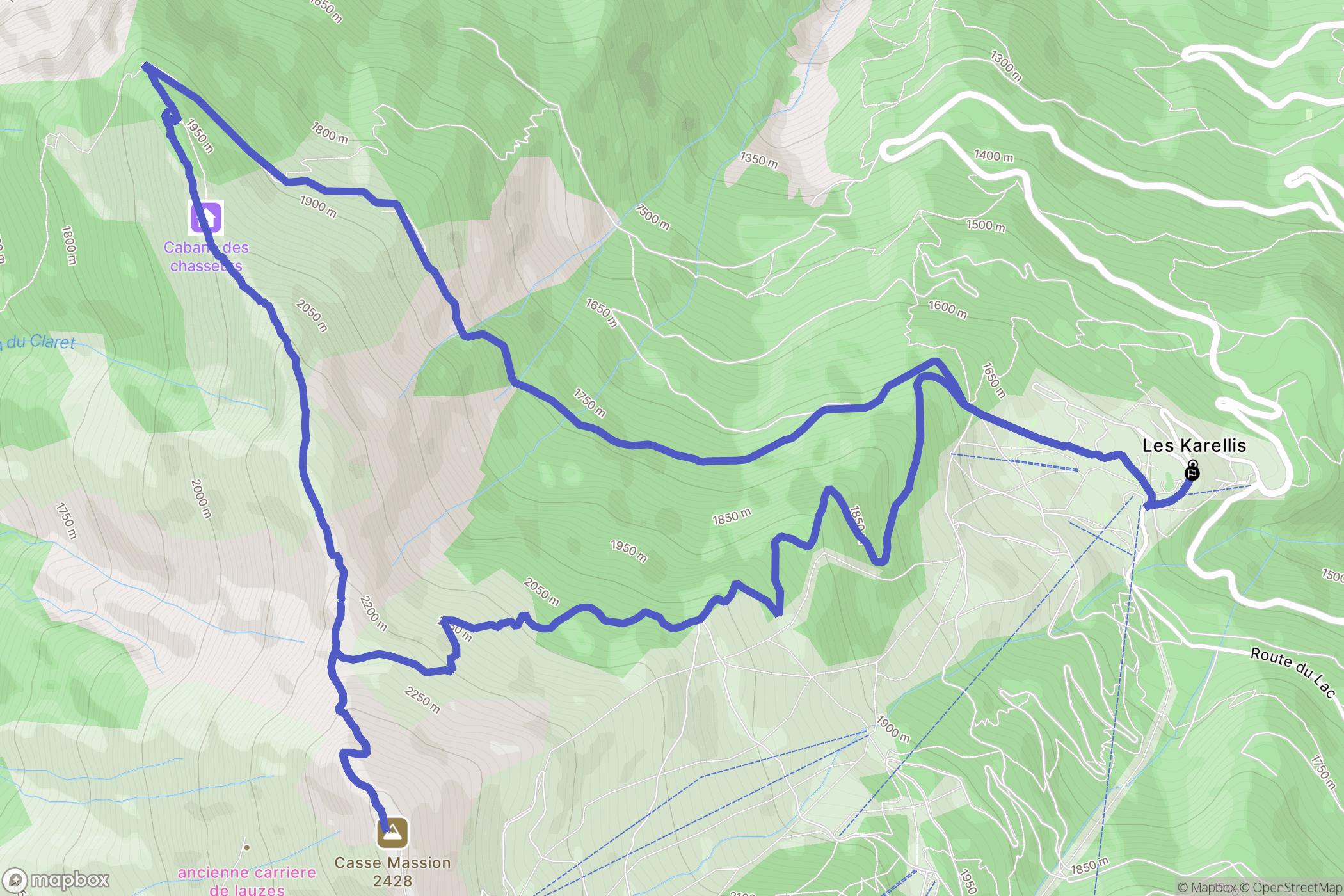 Montricher : carte du parcours de randonnée - France