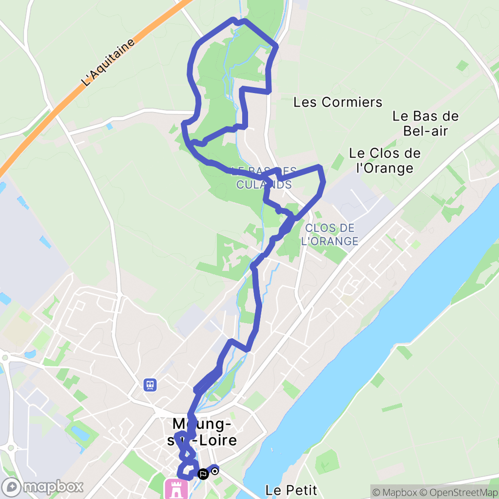Meung-sur-Loire : carte du parcours de randonnée - France