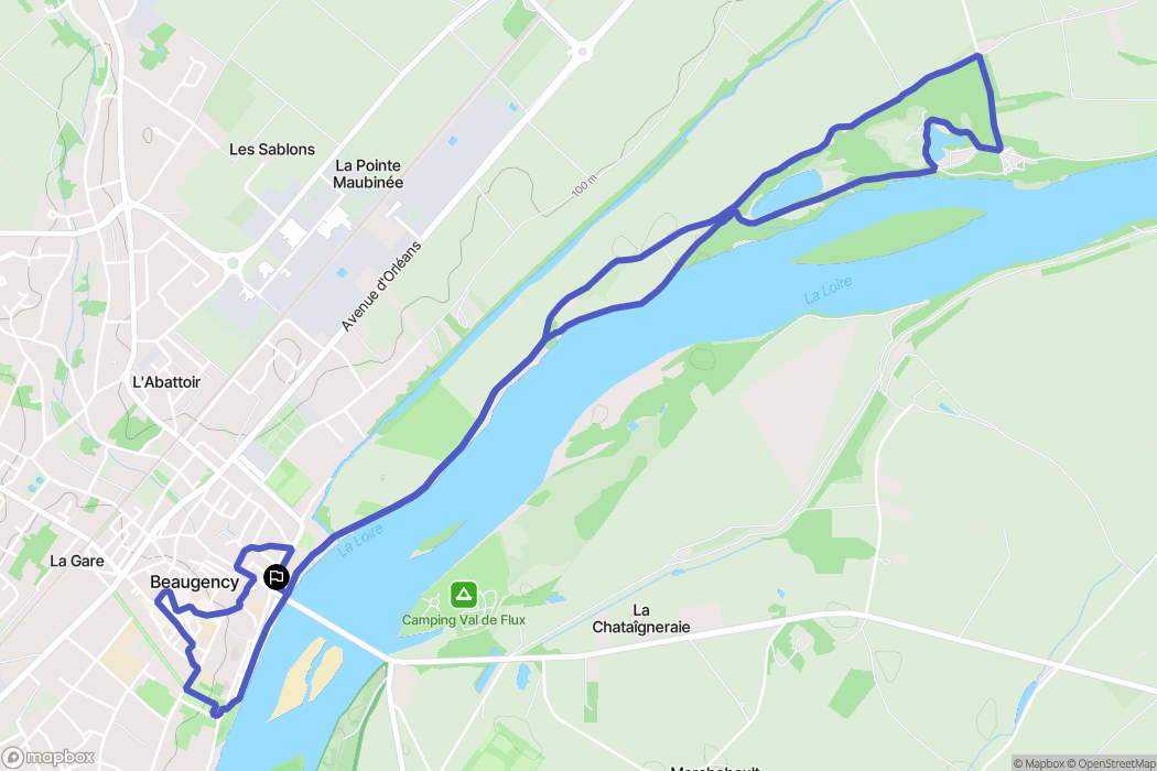 Beaugency : carte du parcours de randonnée - France