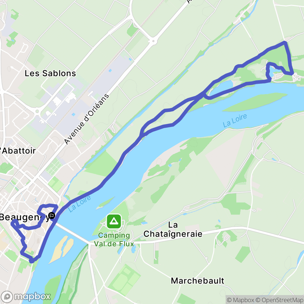Beaugency : carte du parcours de randonnée - France