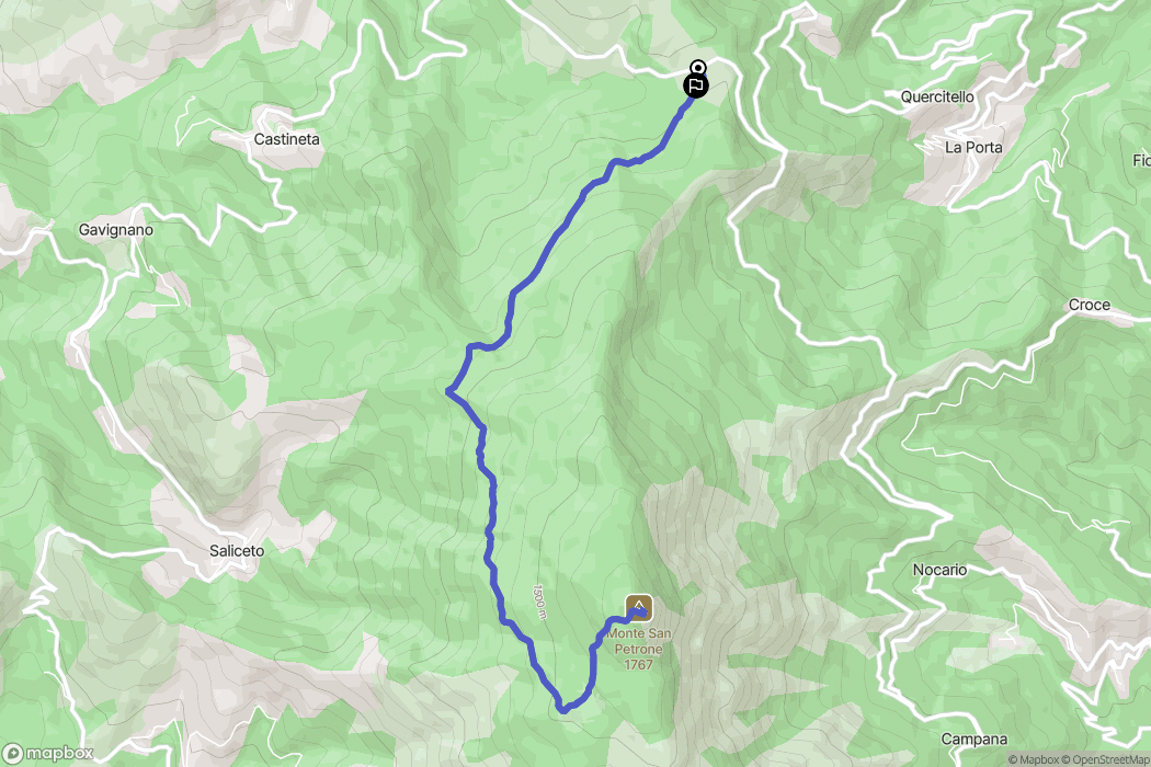 Quercitello : carte du parcours de randonnée - France