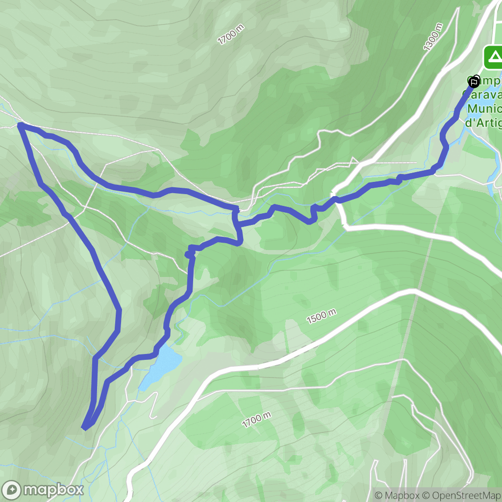 Artigues : carte du parcours de randonnée - France