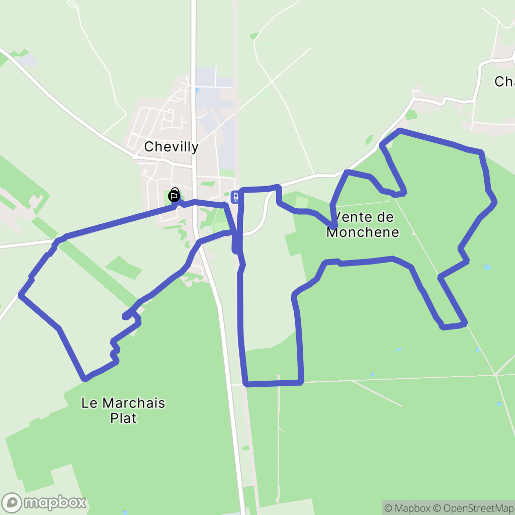 Chevilly : carte du parcours de randonnée - France