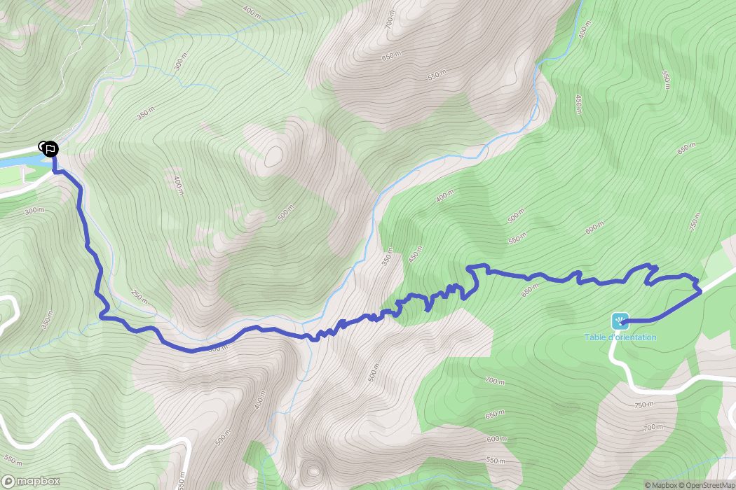 Ota : carte du parcours de randonnée - France