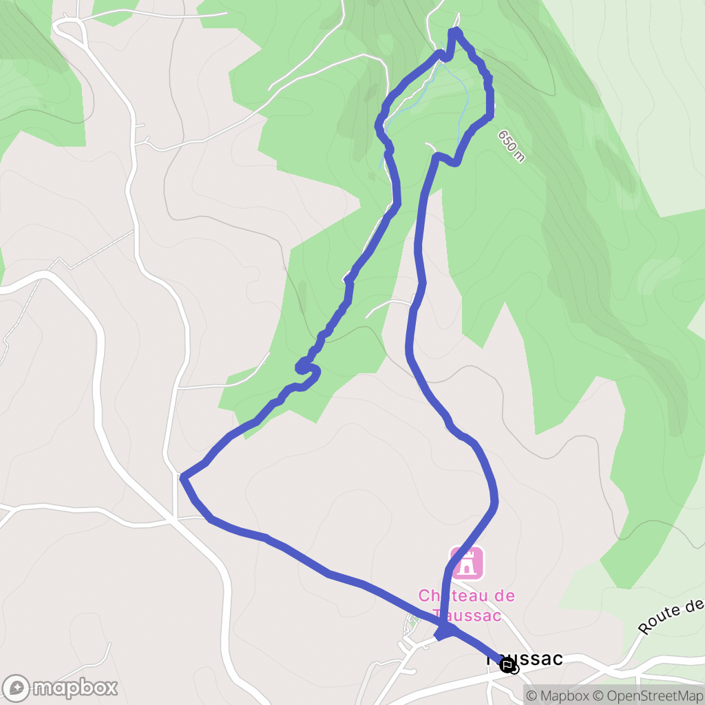 Taussac : carte du parcours de randonnée - France