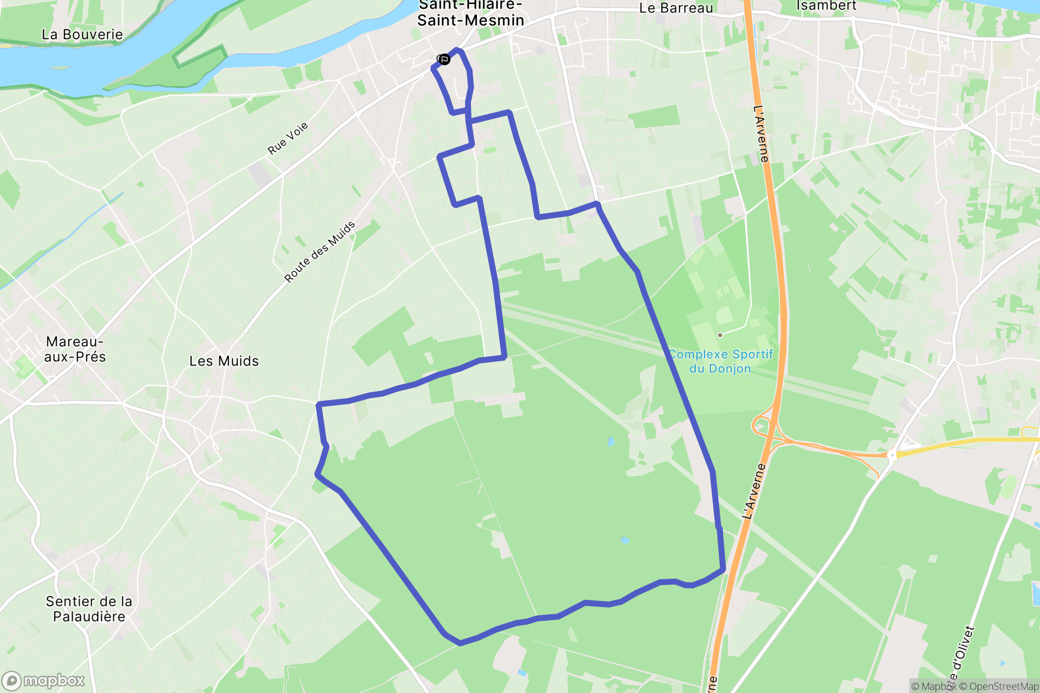 Saint-Hilaire-Saint-Mesmin : carte du parcours de randonnée - France