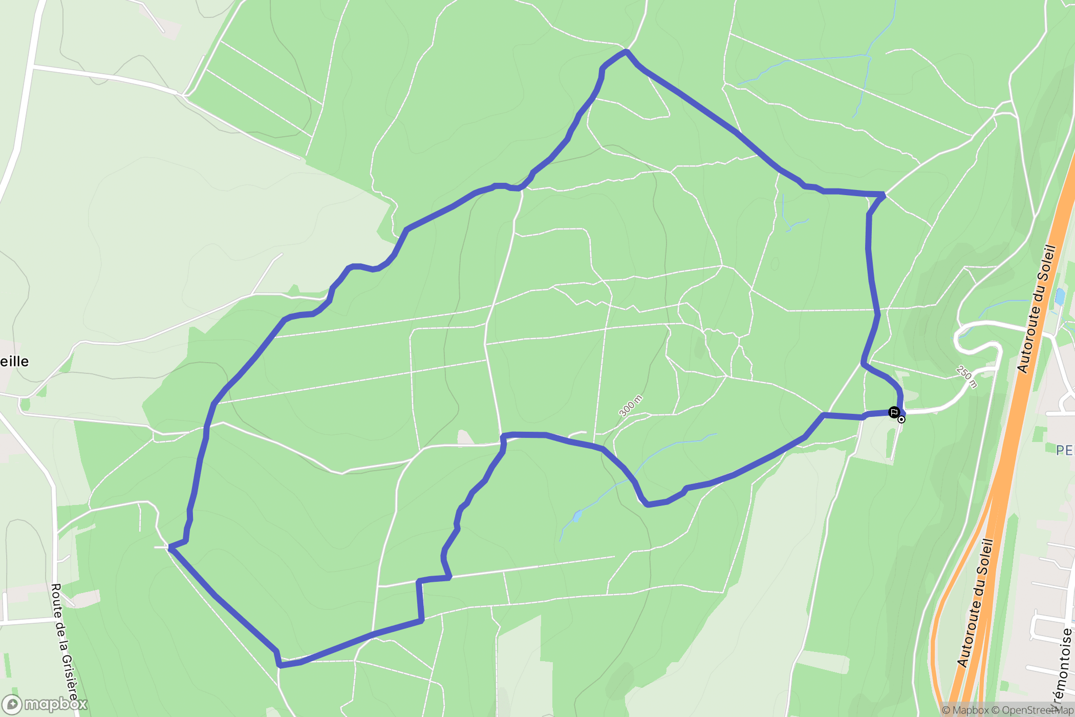Sennecé-lès-Mâcon : carte du parcours de randonnée - France