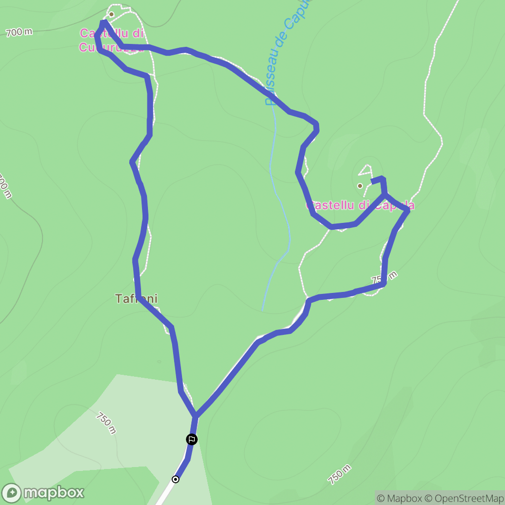 Levie : carte du parcours de randonnée - France