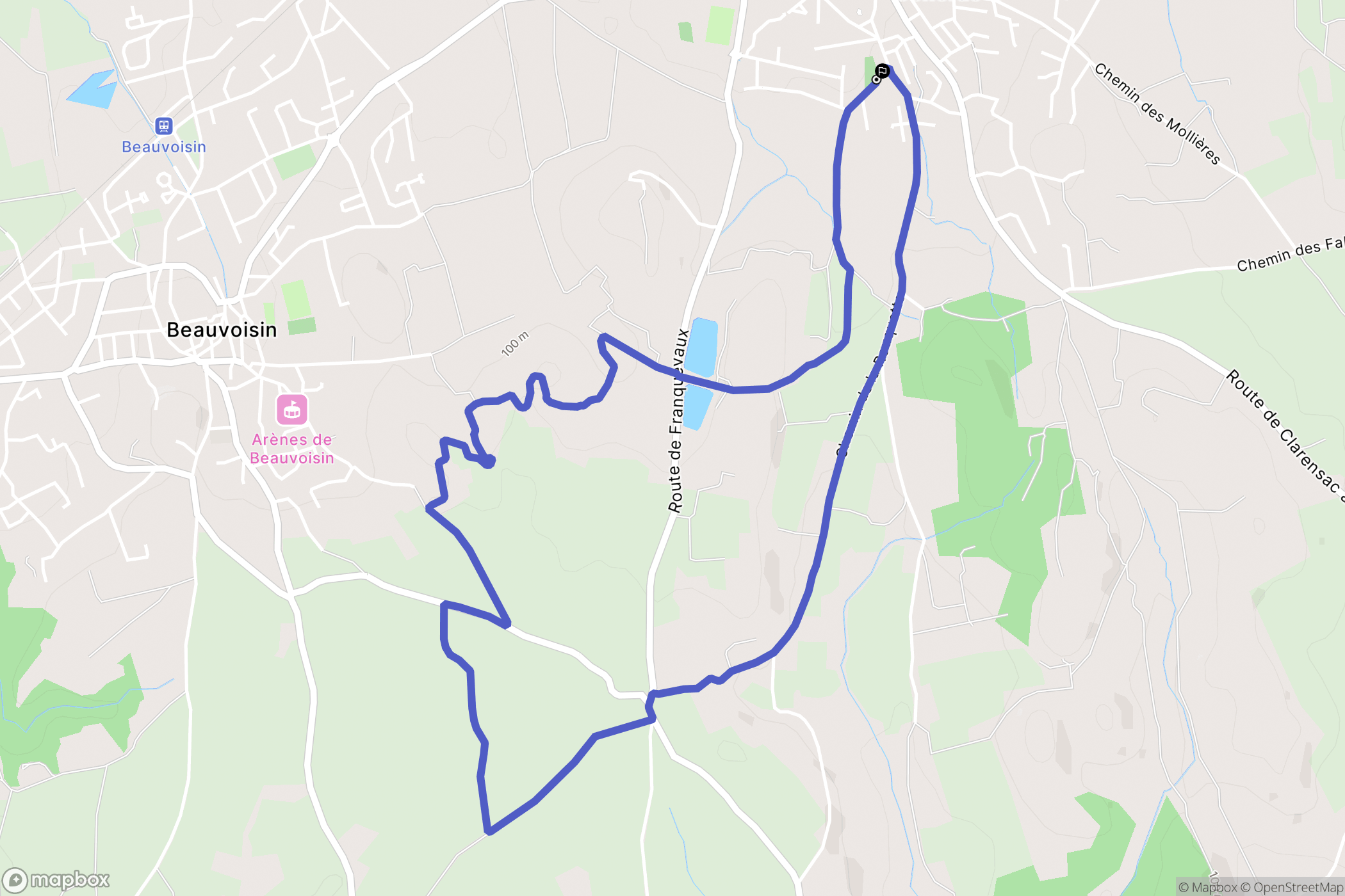 Générac : carte du parcours de randonnée - France